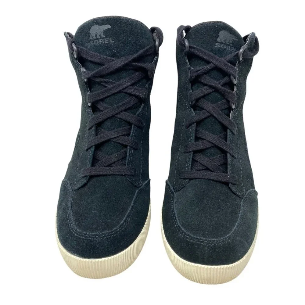 Sorel Women’s Out N About‎ Black Suede Wedge Sneakers NL4913-010 Size 9 US